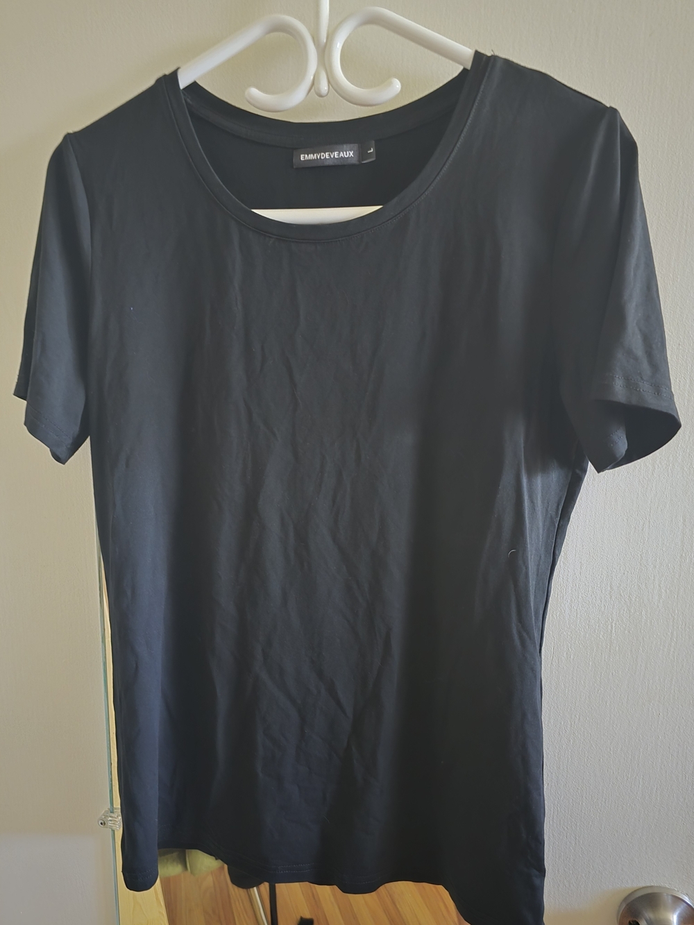Emmy Deveaux Black Crewneck Tee